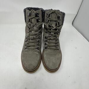 Urban Outfitter Men's Olive Green/Gray Suede Winter Boots Sz 7.5 Shearling